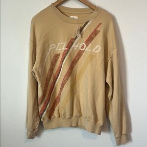 NWT AERIE Tan Oversized Graphic Sweatshirt